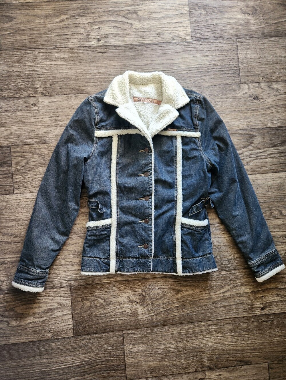Y2K Billabong Faux Sherpa Lined Denim Jacket Size L